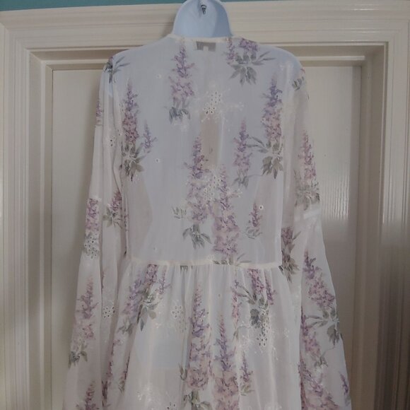 ACOA Collection Fairy Whimsical Coquette Embroidered Sheer Floral L - Picture 6 of 12